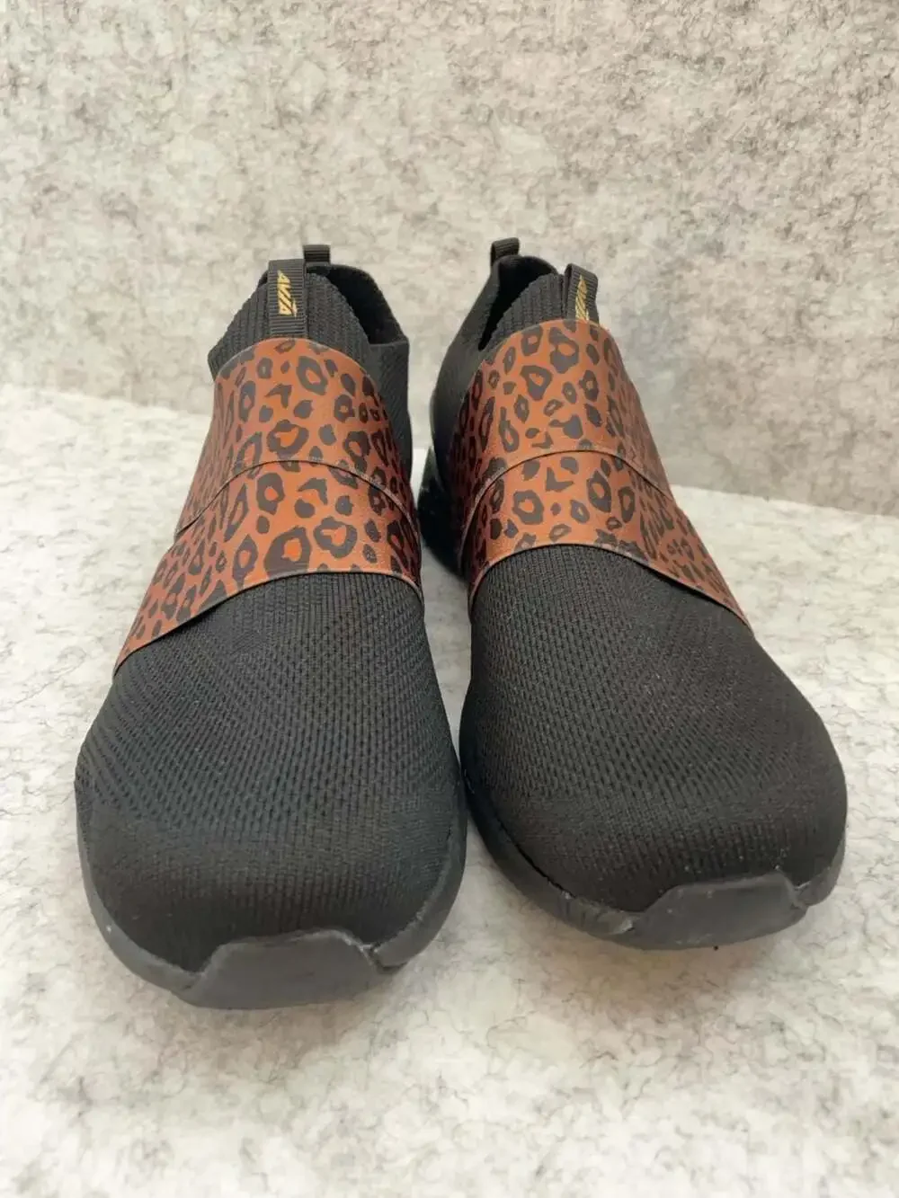 Avia Women's Memory Foam Slip-On Walking Shoes with Cheetah Print Elastic Strap